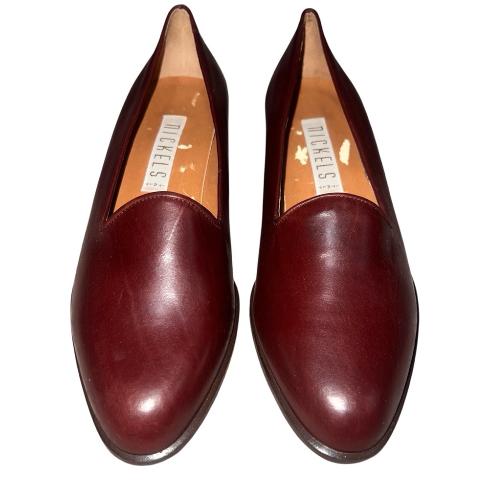 EUC Nickels Burgundy Leather Slip-On Loafers Made in Italy Size 8 Neutral Office